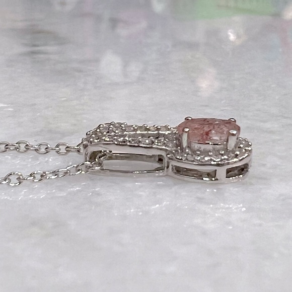 Cherry Tanzurine Zircon Sterling Silver Pendant Necklace - Picture 6 of 12